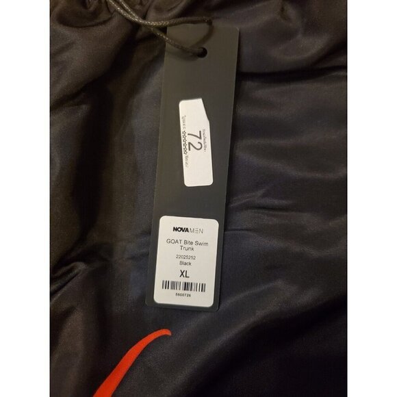 Nova Men Swim Trunks Mens Size XL Goat Bite Black Red Mesh Lining NWT - Picture 12 of 12